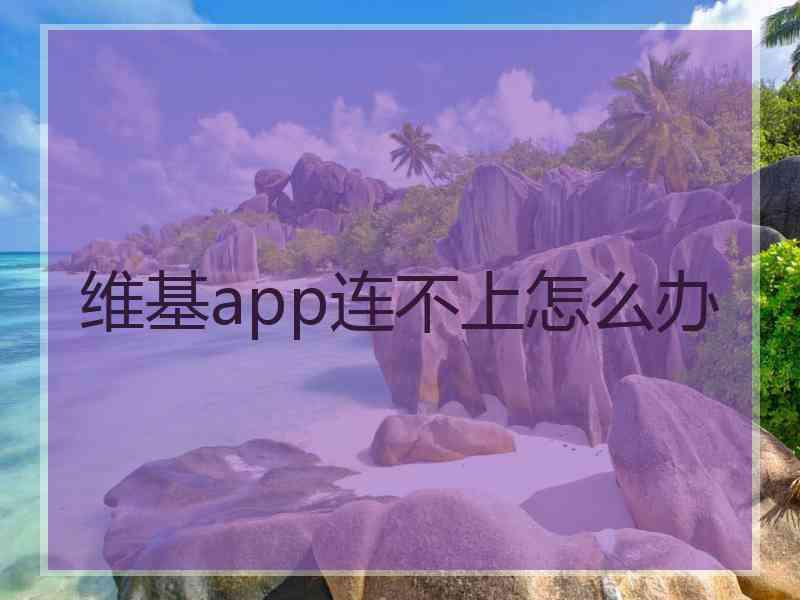 维基app连不上怎么办