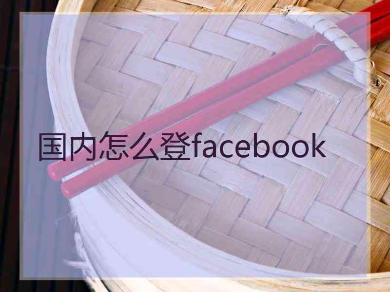 国内怎么登facebook