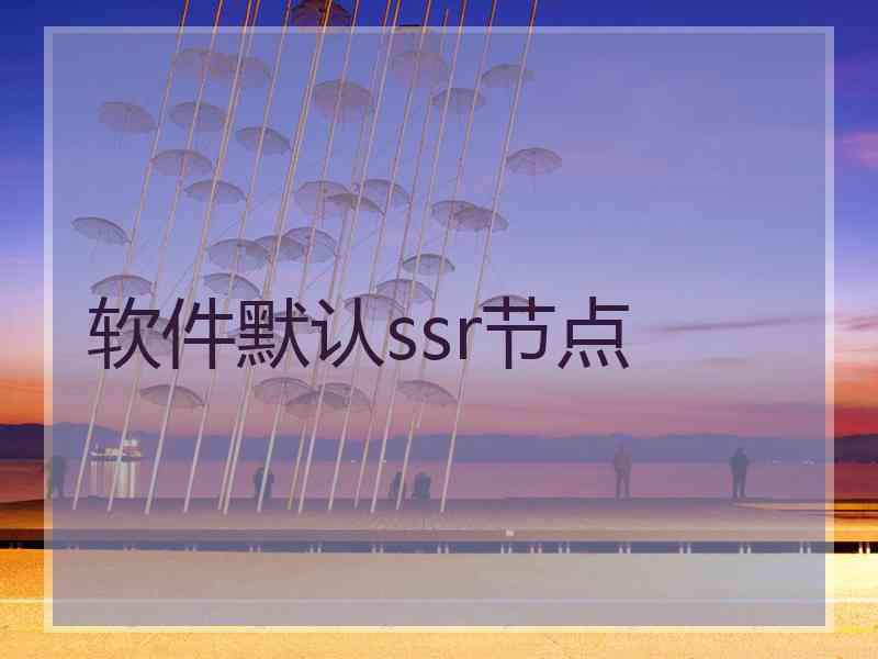 软件默认ssr节点