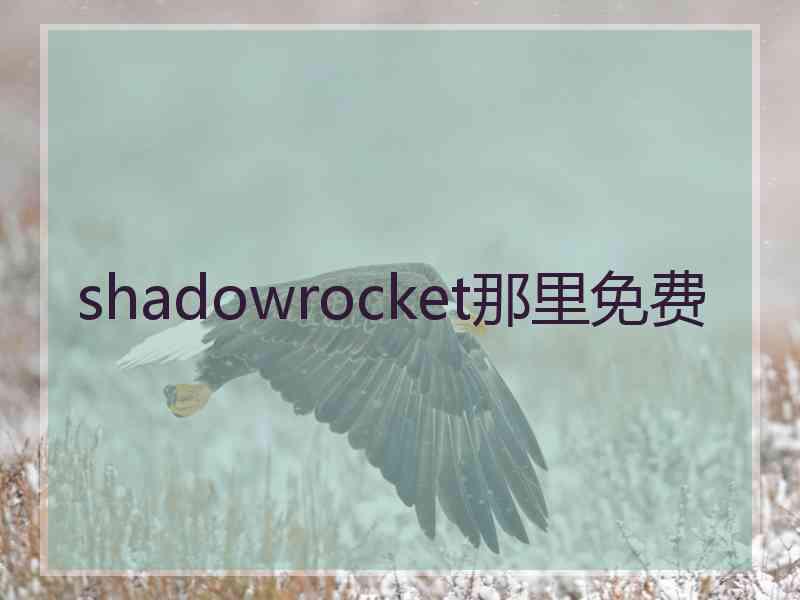 shadowrocket那里免费