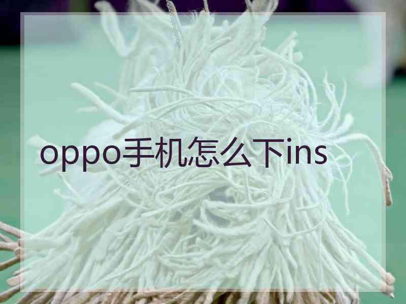 oppo手机怎么下ins