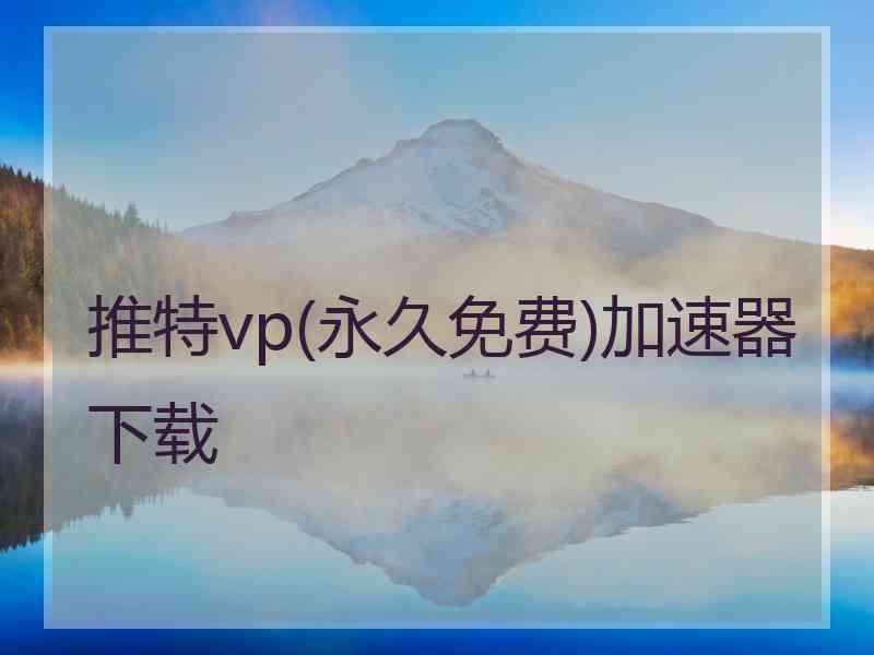 推特vp(永久免费)加速器下载