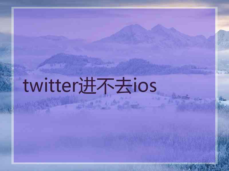 twitter进不去ios