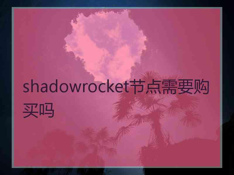 shadowrocket节点需要购买吗