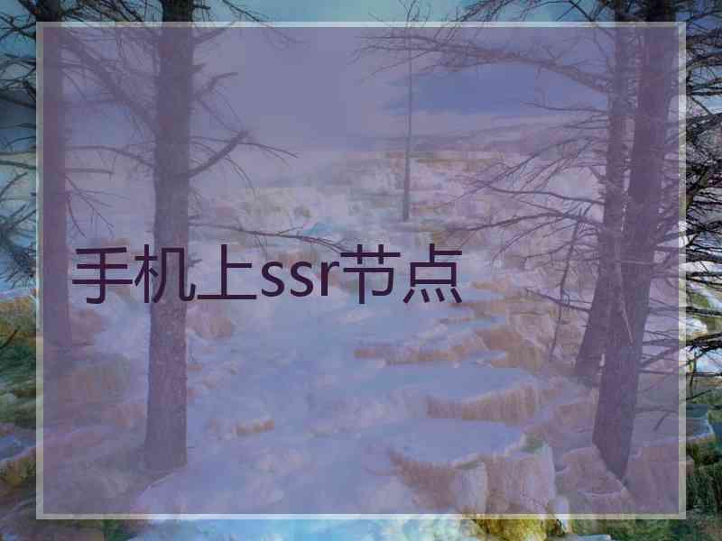 手机上ssr节点