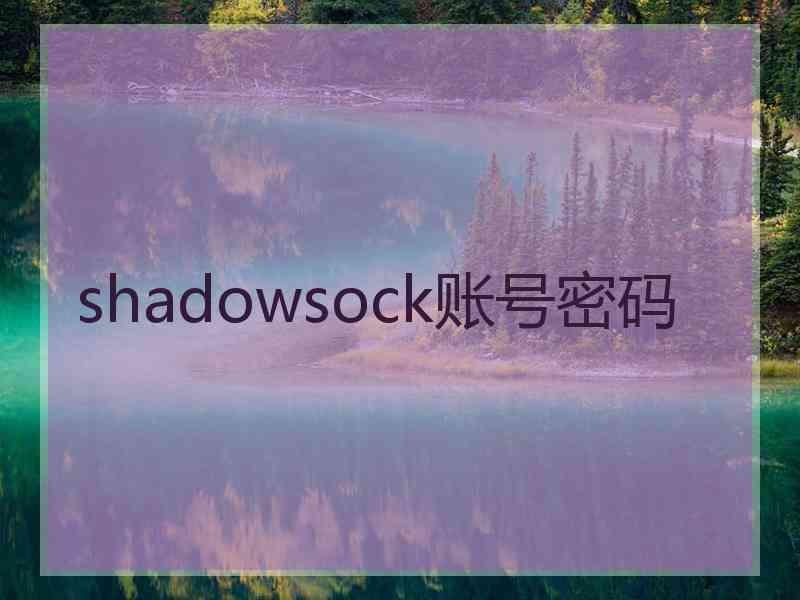 shadowsock账号密码