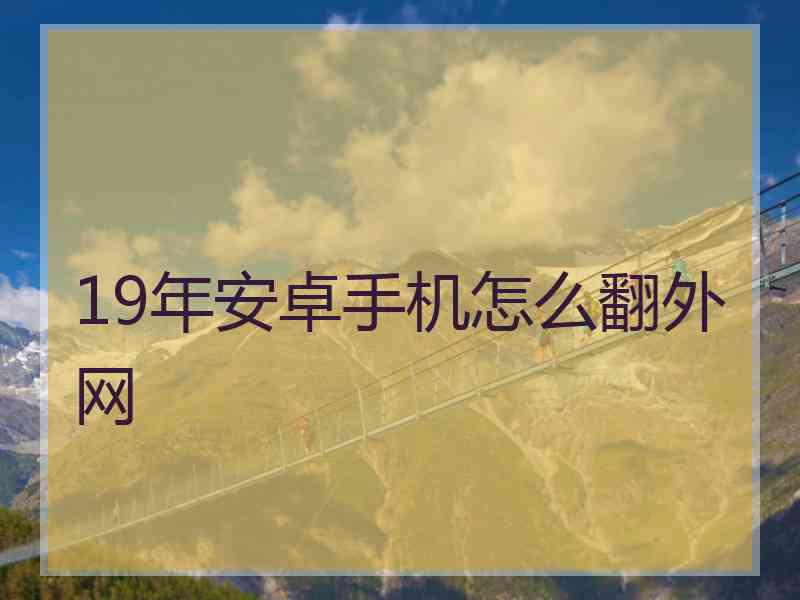 19年安卓手机怎么翻外网