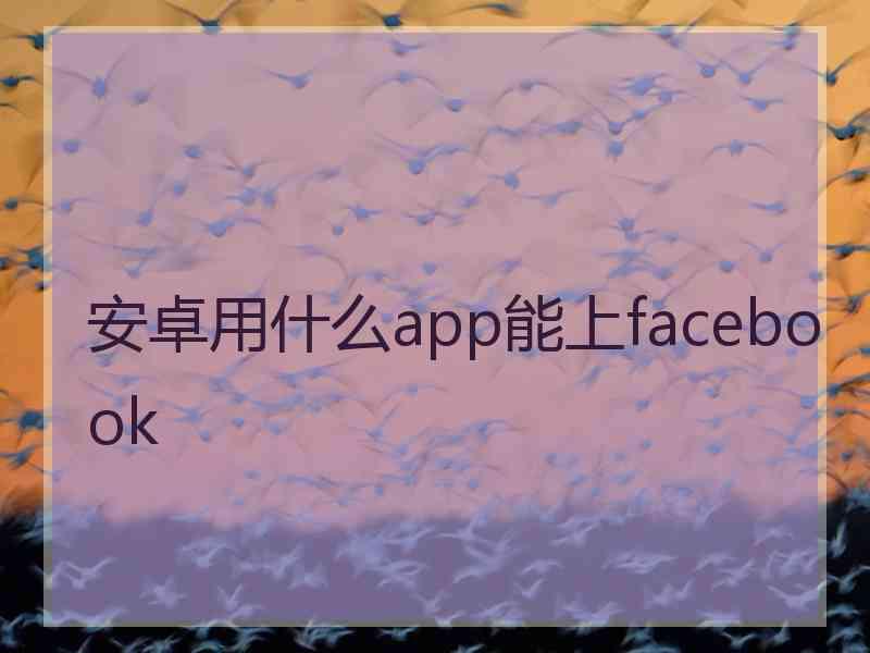 安卓用什么app能上facebook