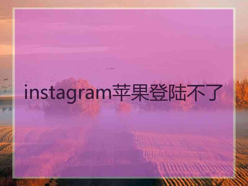 instagram苹果登陆不了