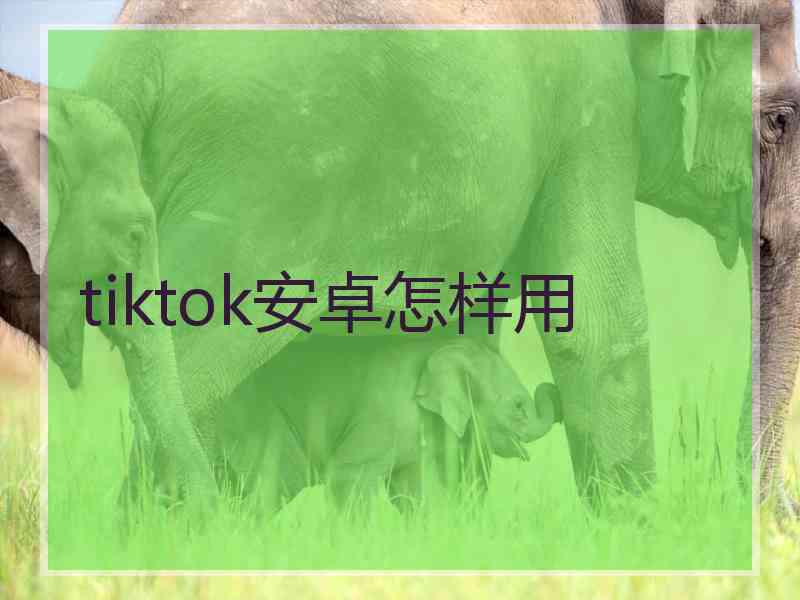 tiktok安卓怎样用