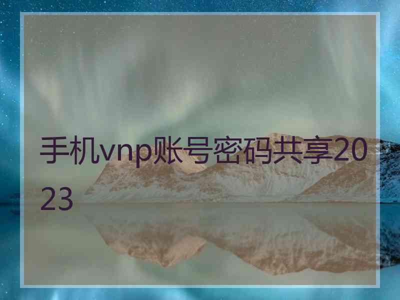 手机vnp账号密码共享2023