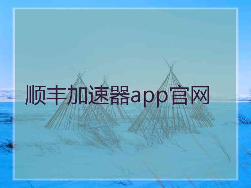 顺丰加速器app官网