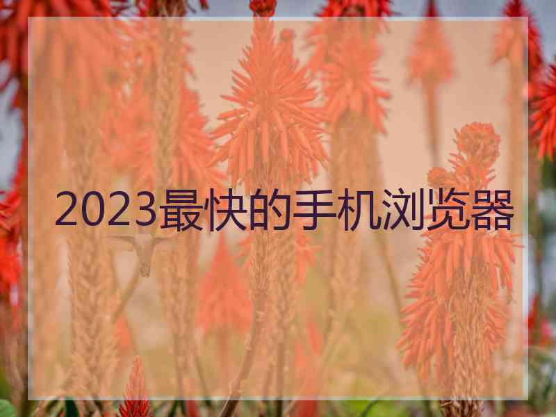 2023最快的手机浏览器