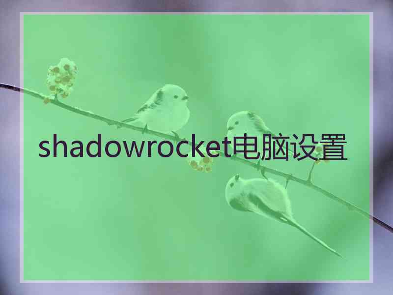 shadowrocket电脑设置