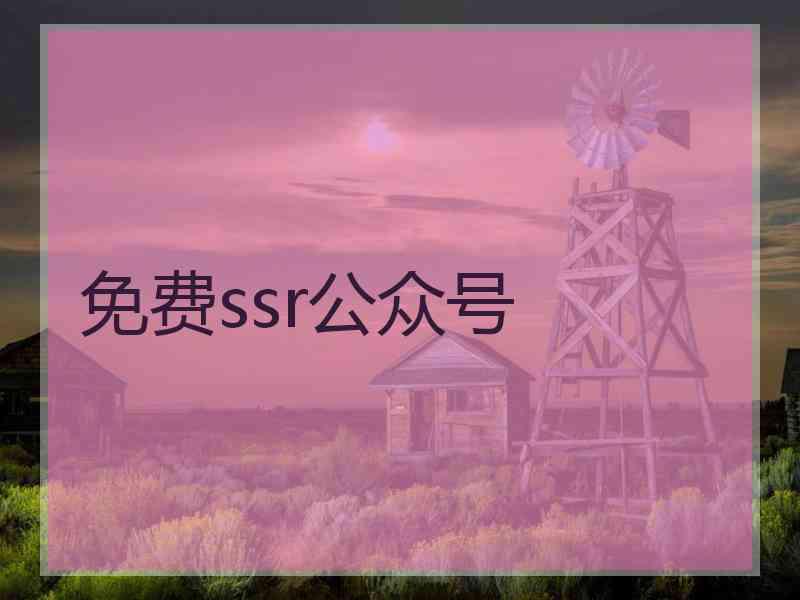 免费ssr公众号