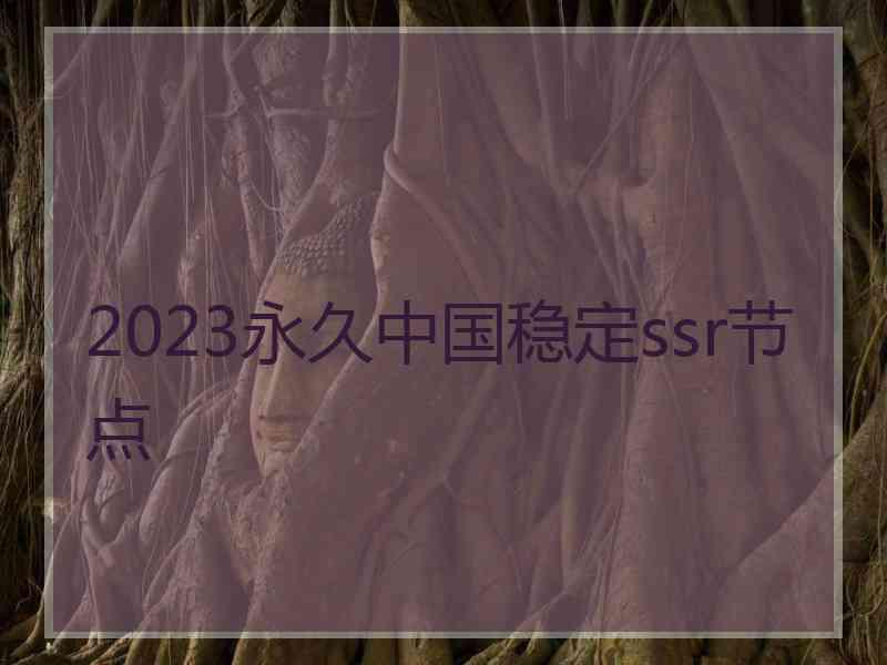 2023永久中国稳定ssr节点