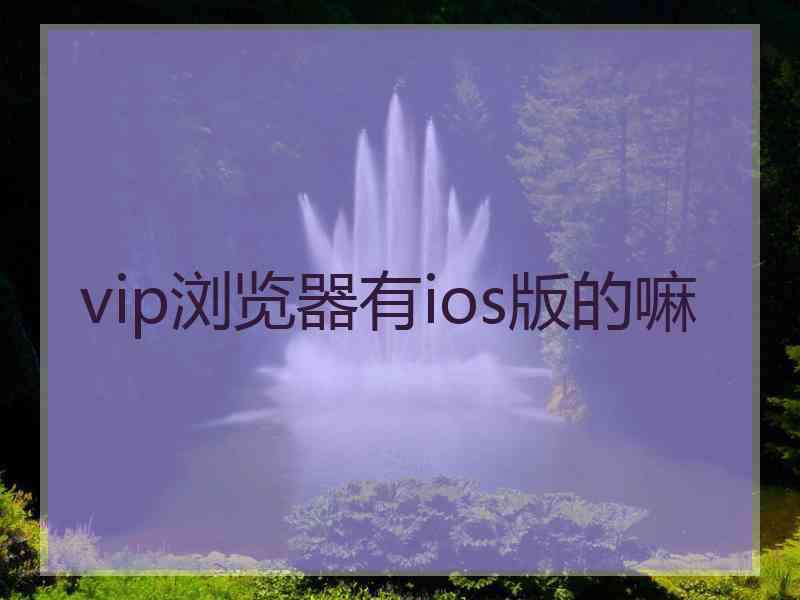 vip浏览器有ios版的嘛