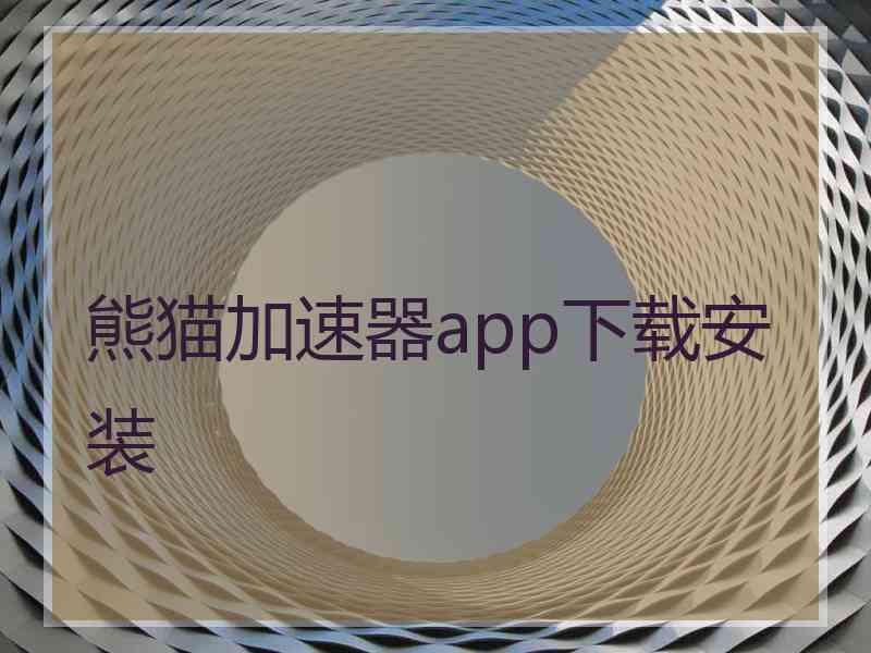 熊猫加速器app下载安装