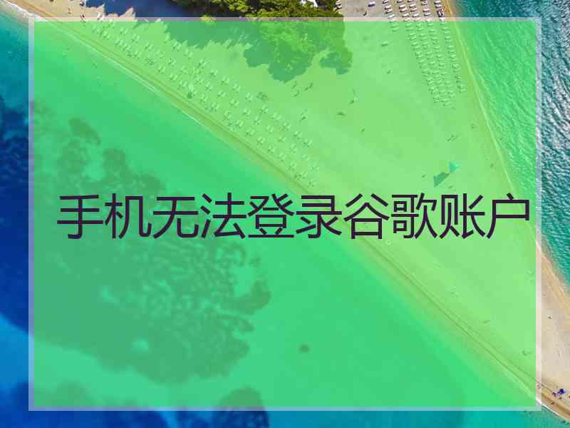 手机无法登录谷歌账户