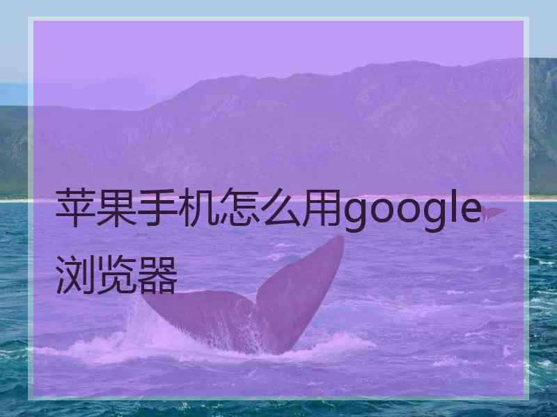 苹果手机怎么用google浏览器