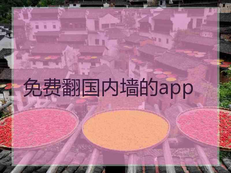 免费翻国内墙的app