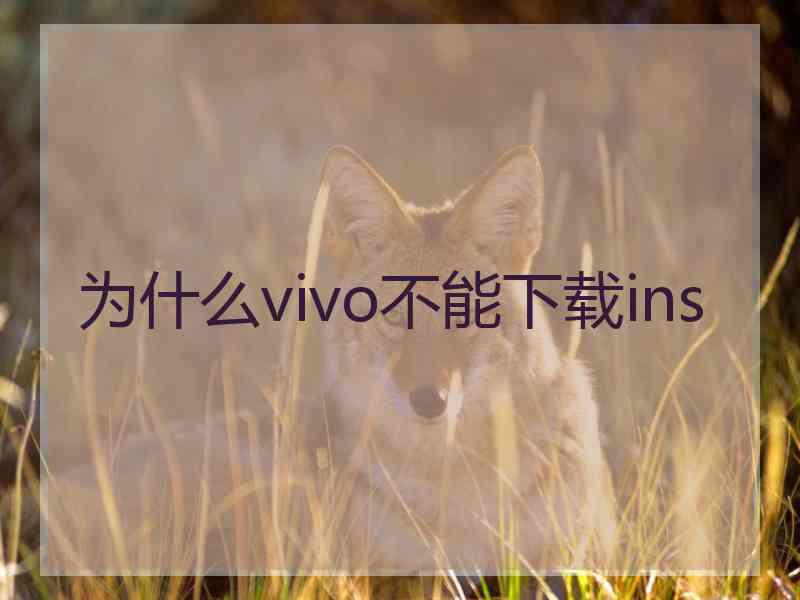 为什么vivo不能下载ins