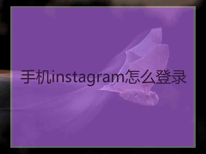 手机instagram怎么登录